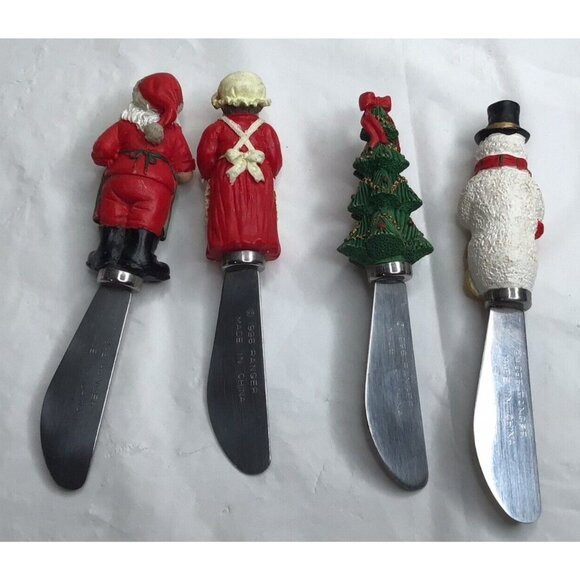 Nesting Snowmen Bowls Ceramic Holiday Spreaders Set Christmas Tree Santa Party - Picture 9 of 11